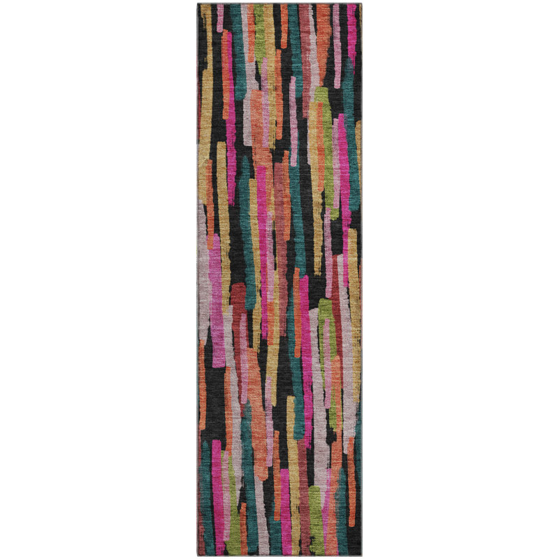 Premium Machine Washable Dahl AMF1079 Stripes Rug, Runner 2'3" x 7'6"