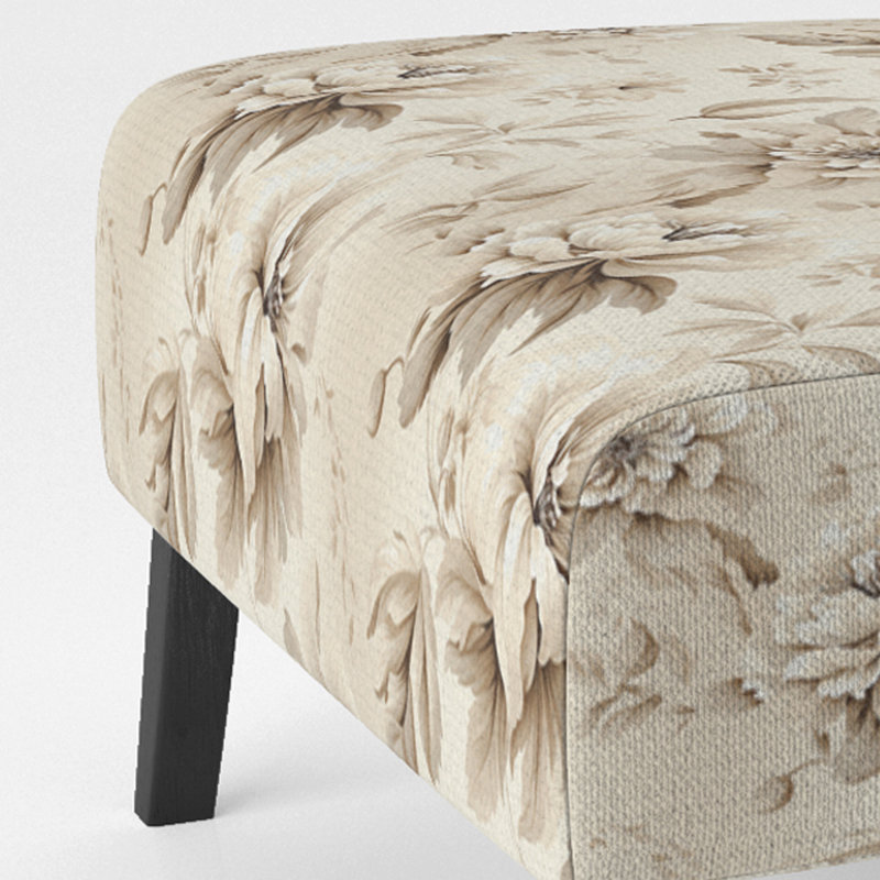 Rustic Victorian Brocade Victorian Motif - Chaise d'appoint de chalet rembourrée à motif floral