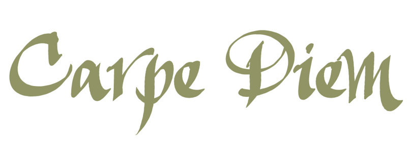 Décalcomanie murale indemnités journalières carpe diem, H 9,5 po x l 36 po x P 0,01 po, Olive