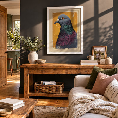 Pigeon Portrait Modern - Framed Print