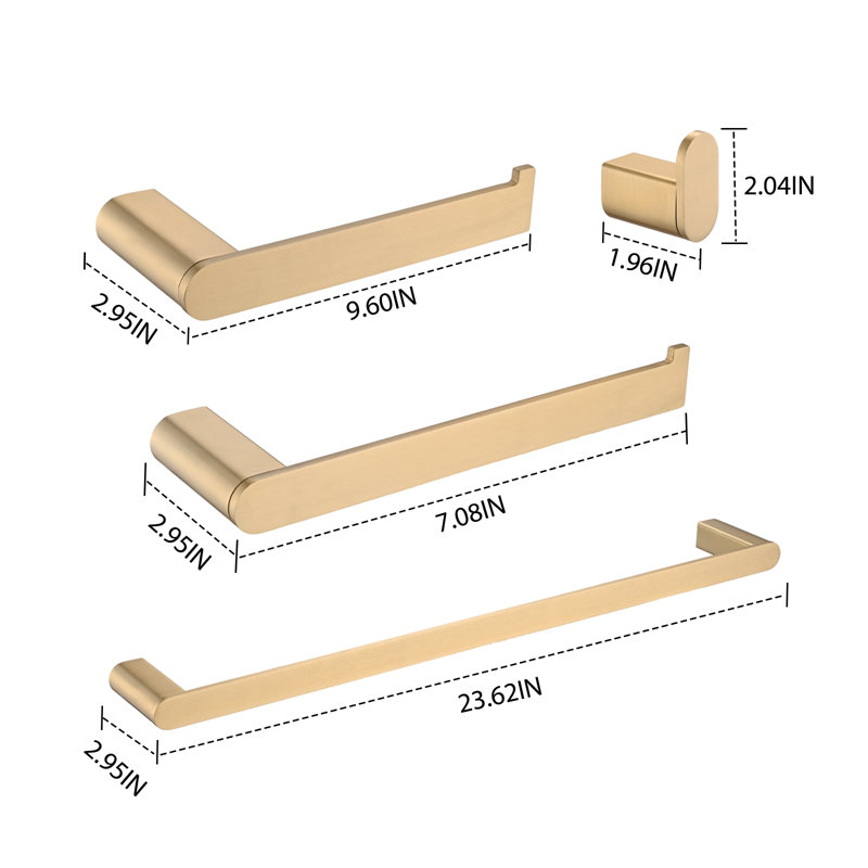 4 - Piece Bathroom Hardware Set, Rose Gold