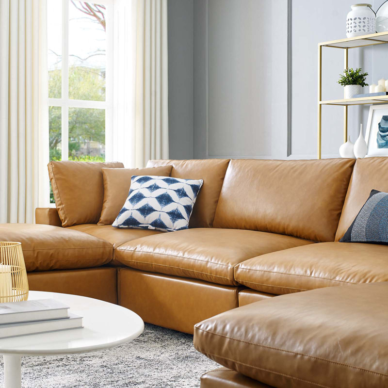 Modway Commix Vegan Leather 6-Piece Sectional Sofa