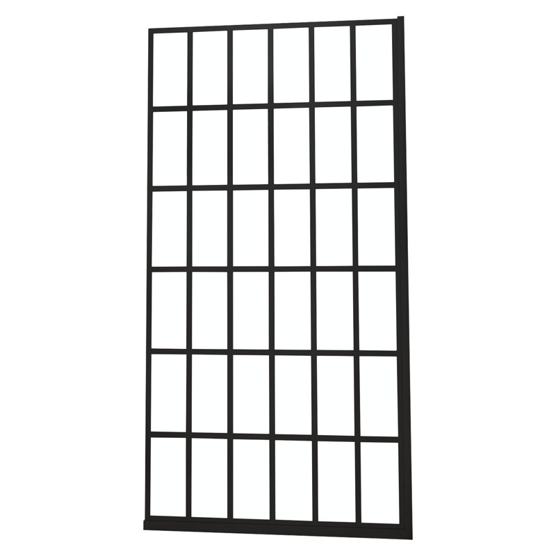 Porte de douche 38 po x 72 po en noir mat - panneau simple, élégant luminaire de salle de bain fixe l 38 po x H 72 po Elegance