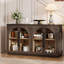Grand buffet de rangement à 4 portes avec portes en verre-326434988