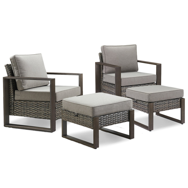 Chaise longue d'extérieur en acier thermolaqué Allcot, Gris / Gris