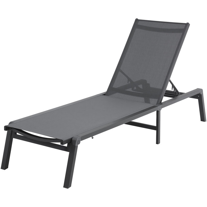 Chaise Lounge Chair Outdoor Patio Lounge Chair With Adjustable 5-Position