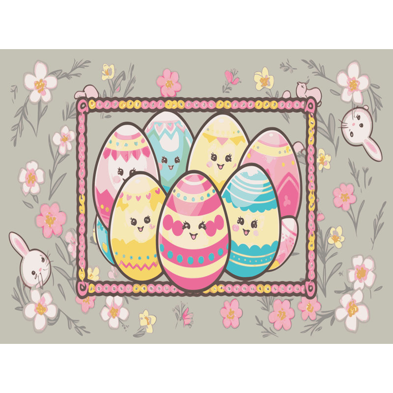 The Holiday Aisle® Easter Spring Holiday Rug, Rectangle 8' x 10'