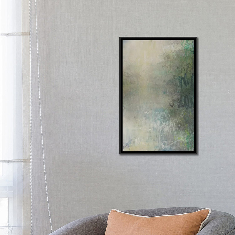«Monet Monet Monet Mist», impression sur toile, H 26 po x l 18 po x P 1,5 po, Toile avec cadre noir, Pas de tapis