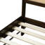 King Size Bed with Rattan Headboard, Two Storage Drawers, Rubber Wood Bed with Enhanced  Support Slats and Feet,Espresso