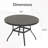 Durable Outdoor Round Patio Dining Table for 4-6, All-Weather Metal with Umbrella Hole, Sandstone Finish-1741712983-1741712981