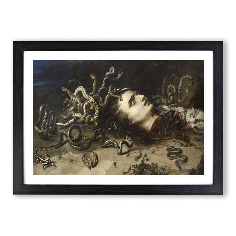 The Head of Medusa by Peter Paul Rubens - Picture Frame Painting, Black, 36cm H x 48cm W x 2cm D