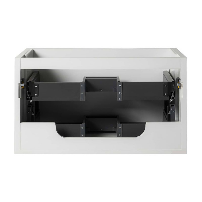 Luxe 42.4" Wall Mounted Single Bathroom Vanity with Top, White