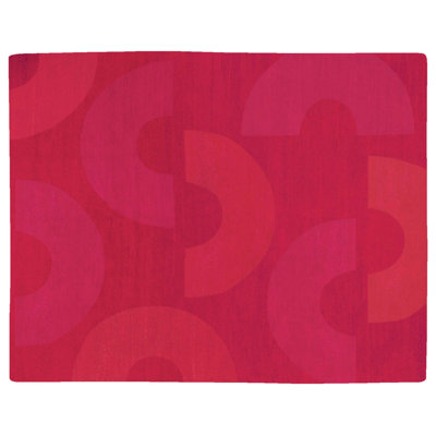 C Me Crimson Geometric Area Rug in Red