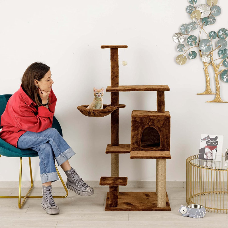 Dearth 125cm H Cat Tree, Dark Brown