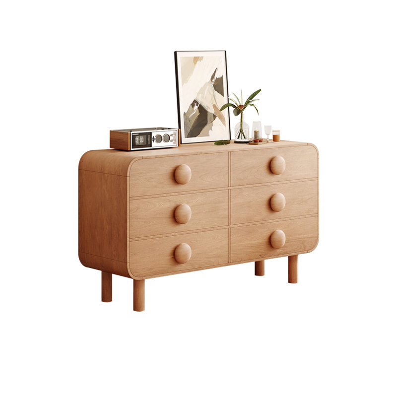 Commode d'appoint nordique de style rétro, Brun orangé