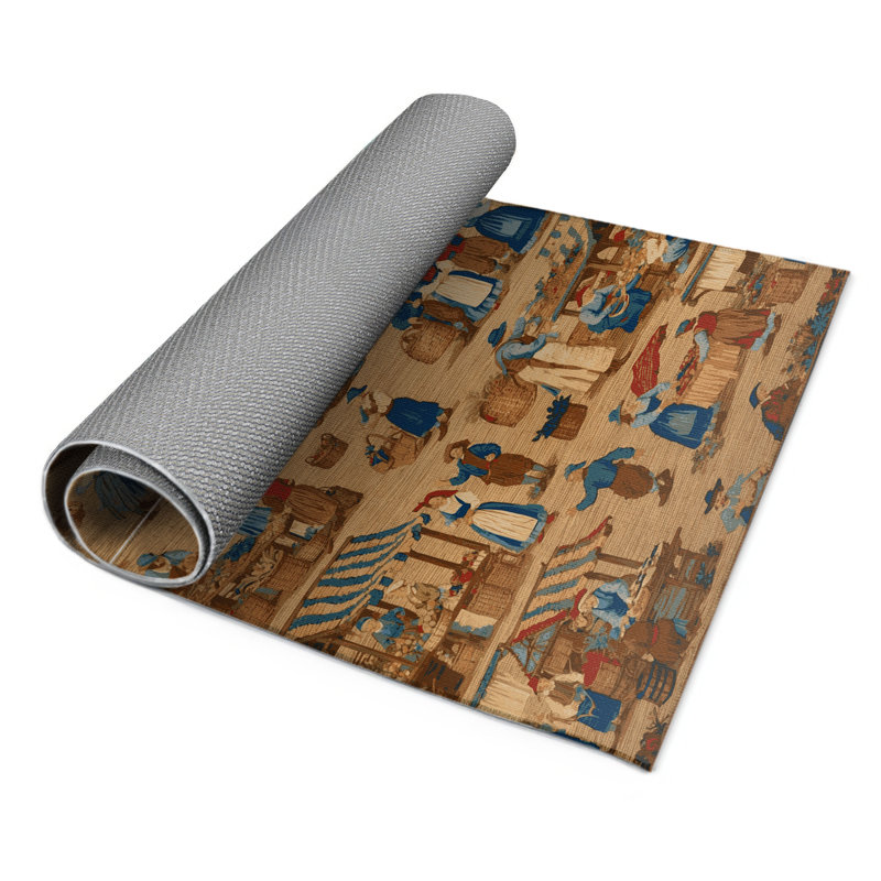 Tapis d'intérieur et d'extérieur brun français, Rectangulaire 3 pi x 5 pi