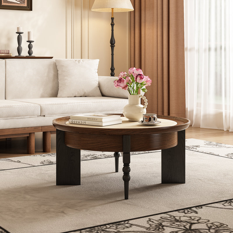 Mid-Century Swivel Coffee Table | Multi-Storage Sintered Stone Top