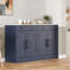 Armoire de cuisine autoportante TOPMAX avec tiroir et 2 tablettes réglables, buffet bleu avec coin café – Meuble de rangement haut pour cuisine et salle à manger
