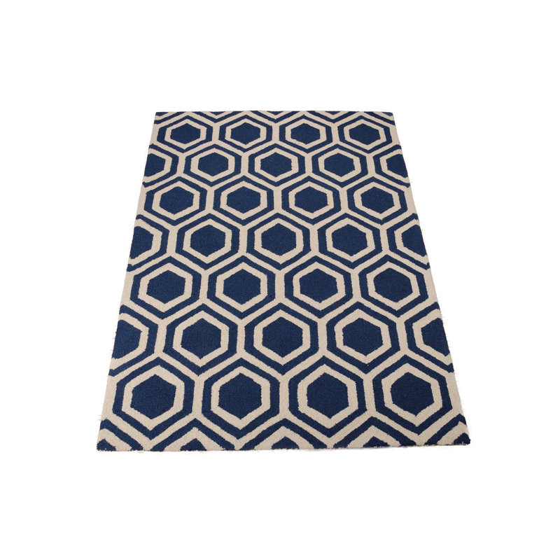 Adalyn Geometric Wool Hand Woven Area Rug, Rectangle 229 x 290cm