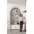Rone Gold Bookshelf Arched Bookcase With Doors Hidden Storage Luxury Sideboard-855961231