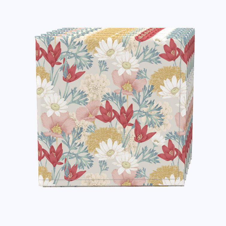 East Urban Home Cotton Twill Floral Square Napkin | Wayfair