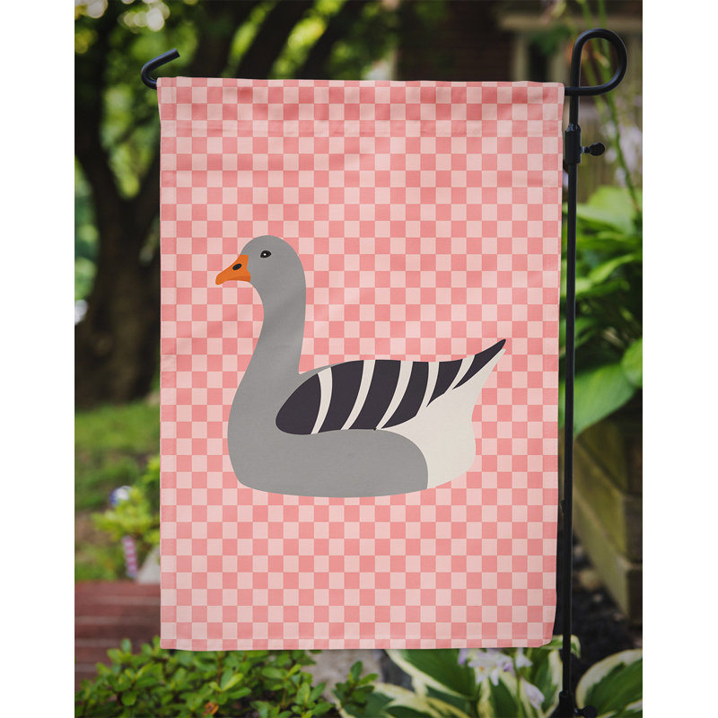 Pilgrim d’oie 2 côtés en polyester 15 x 11 po drapeau de jardin, Rose