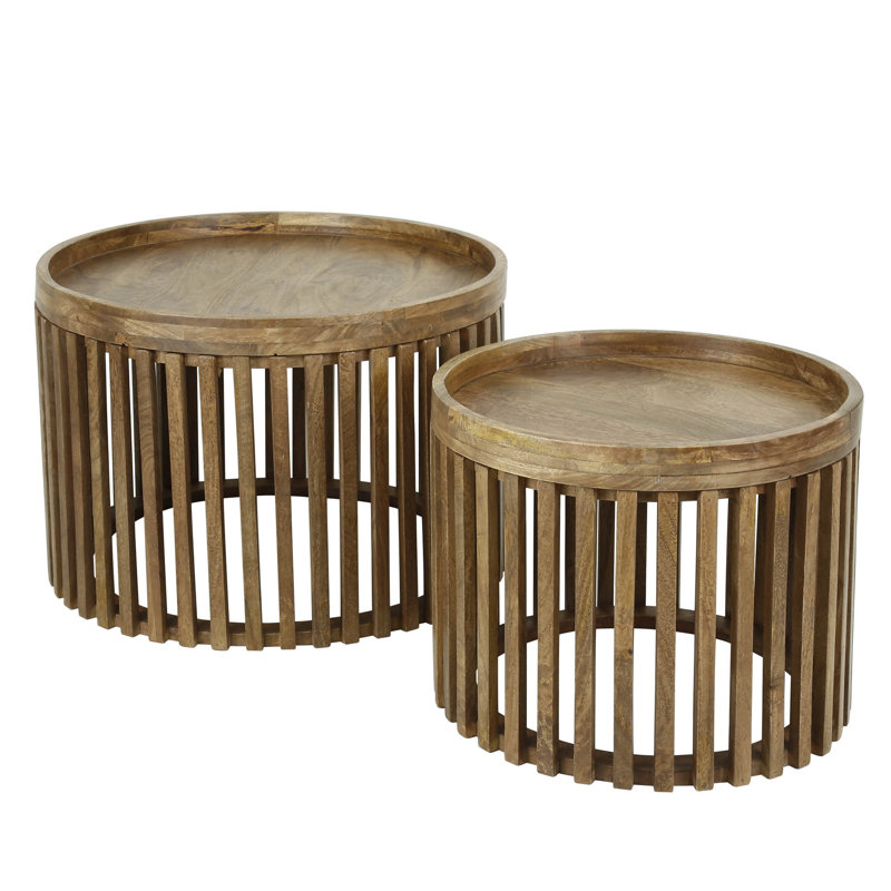Kimmel Solid Wood Drum Coffee Table