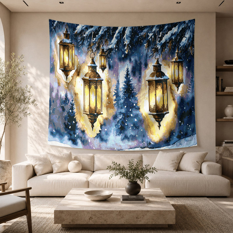 Tapisserie murale Christmas Christmas Lanterns, 26 po x 36 po