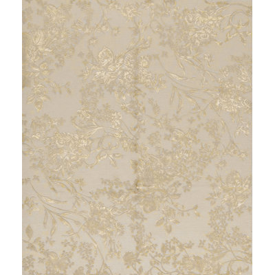 Hand-Knotted High-Quality Gray and Gold Area Rug
