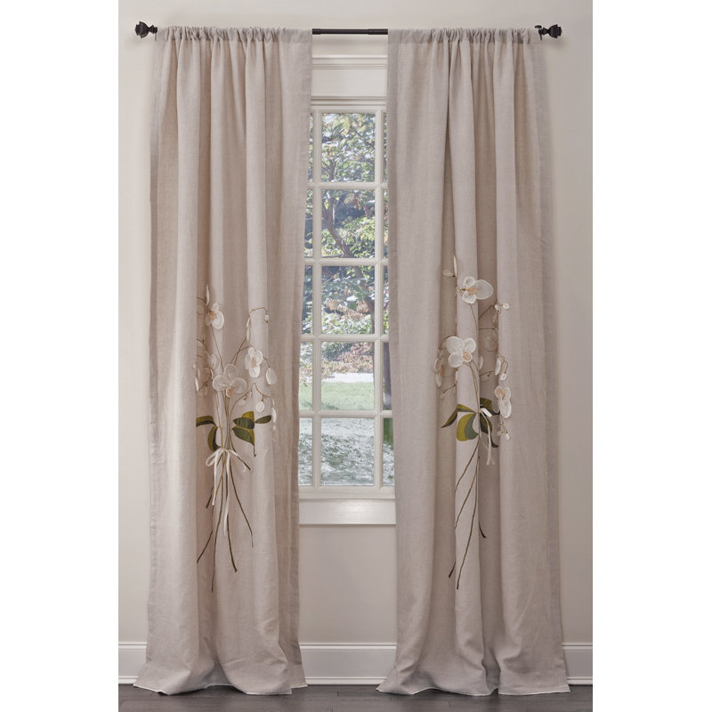 Orchidia Room Darkening Curtain, 50" W x 120" L, Natural