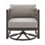 Chaise longue d'extérieur pivotante en aluminium noir avec coussins gris-525590797