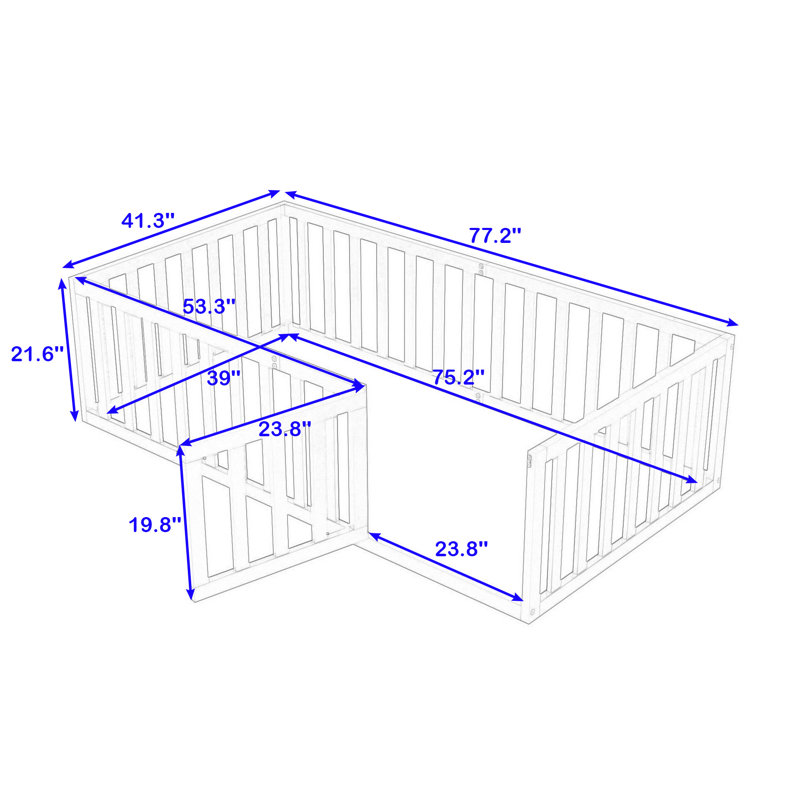 Structure de lit de jour Hendrelino, Blanc, Simple
