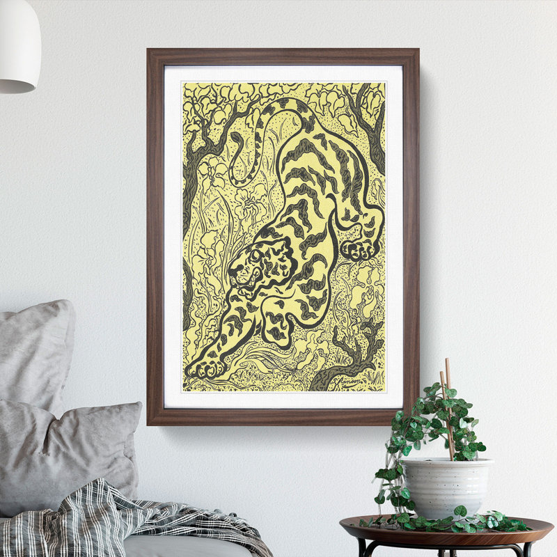 The Tiger by Paul Ranson - Picture Frame Painting, 48cm H x 36cm W x 2cm D, Walnut Framed
