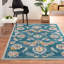 Tapis d'intérieur / extérieur tissé à la machine à motif floral bleu / jaune / rose Poulin-1349087038