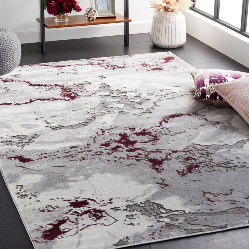 Tapis gris / rouge Bowersville Craft 800, Rectangle 8 pi x 10 pi