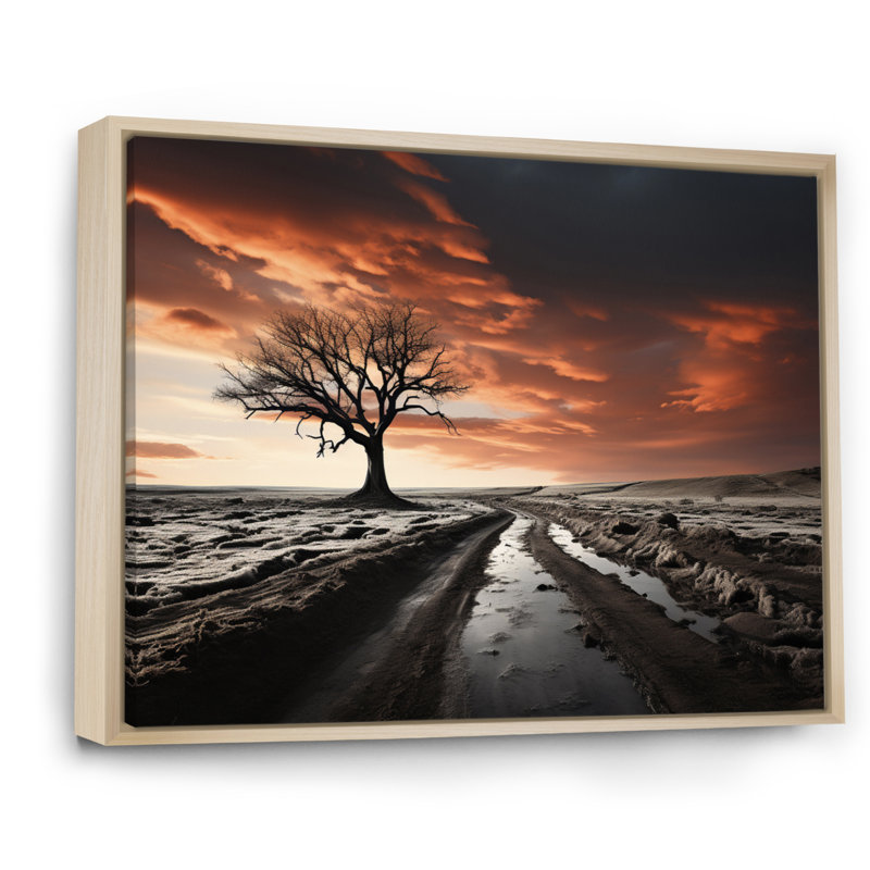 «Sky Dreams Of Infinitive Road II», reproduction sur toile, 24" H x 32" W, Cadre naturel flottant
