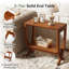 Solid Wood Pedestal Side Table Set-1206576651
