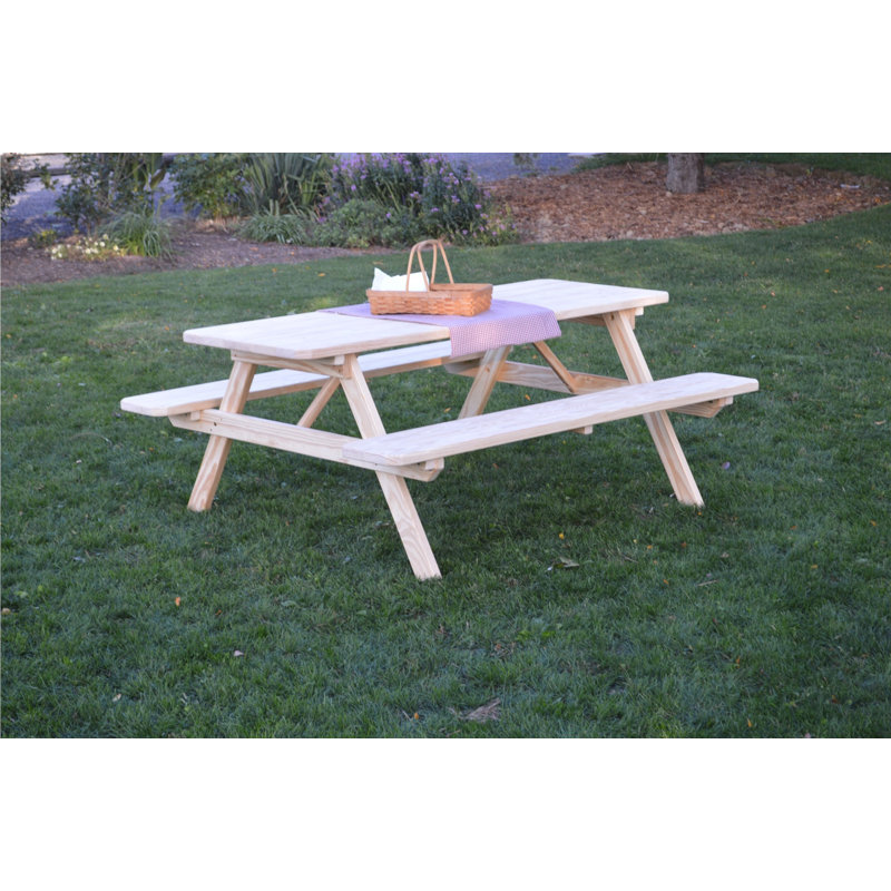Table de pique-nique en bois massif Latisia, Sans finition