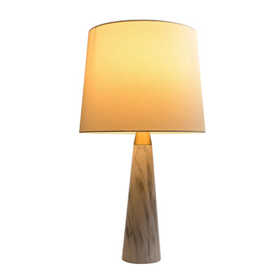 Lampe de table blanche Enclave avec interrupteur marche / arrêt en tissu