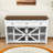 3 Drawers Sideboard Buffet Cabinet with Sliding Barn Door, Adjustable Shelves and Metal Mesh Doors-1760206410