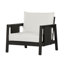 Ensemble de canapé d'extérieur 4 pièces avec coussins pour l'extérieur et table basse - Structure en bois d'acacia avec textilène noir, coussins blancs hydrofuges pour patio / cour arrière / terrasse-798070192