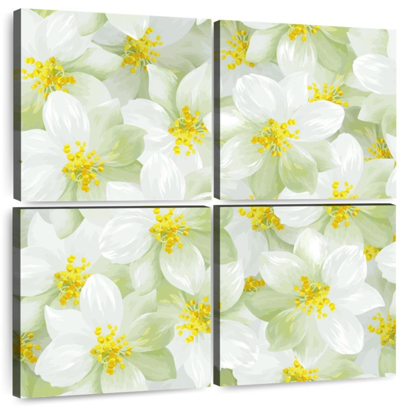 Harnek White Jasmine Flowers, 74" H x 74" W