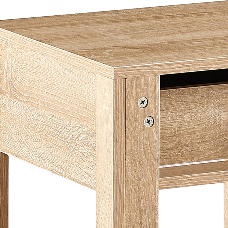 Table de chevet en bois manufacturé Vinco, Naturel