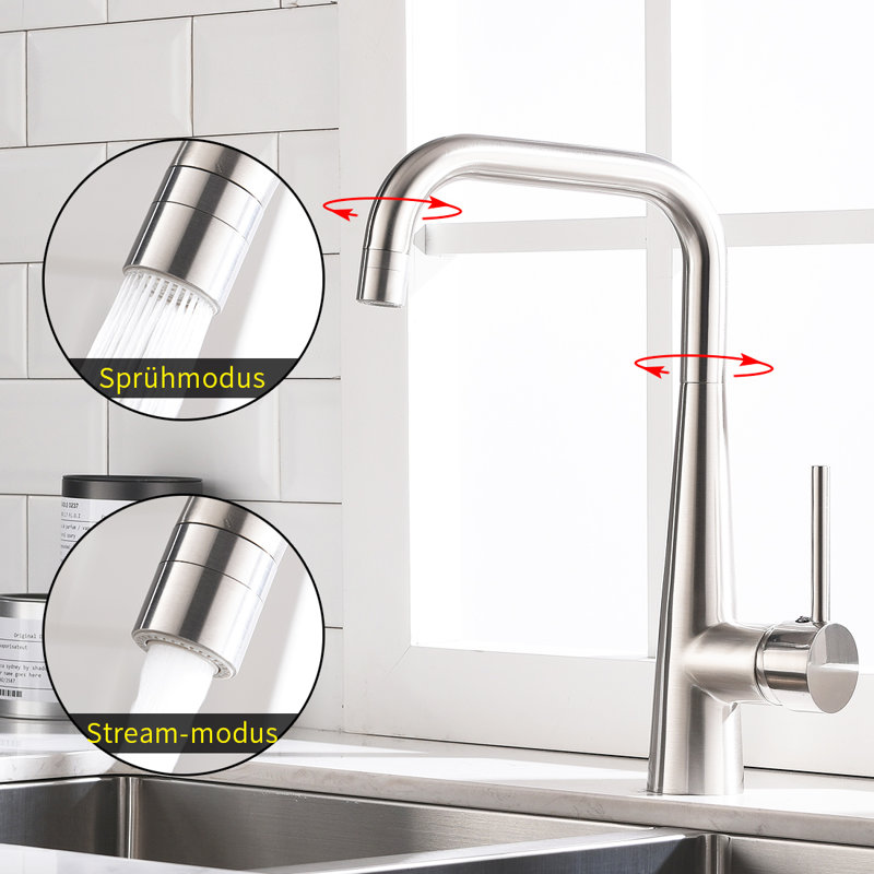 Fapully Pull Down Kitchen Faucet, Brushed Nickel