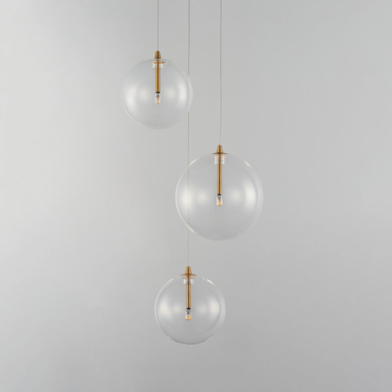 Global-Multi-Light Pendant, Natural Aged Brass
