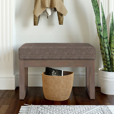 Milltown Ottoman Bench with Upholstered Seat and Solid Wood Frame