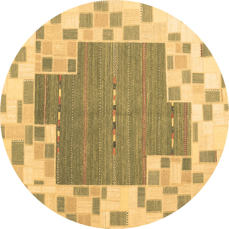 Washable Patchwork Indoor Rug, Round 4'