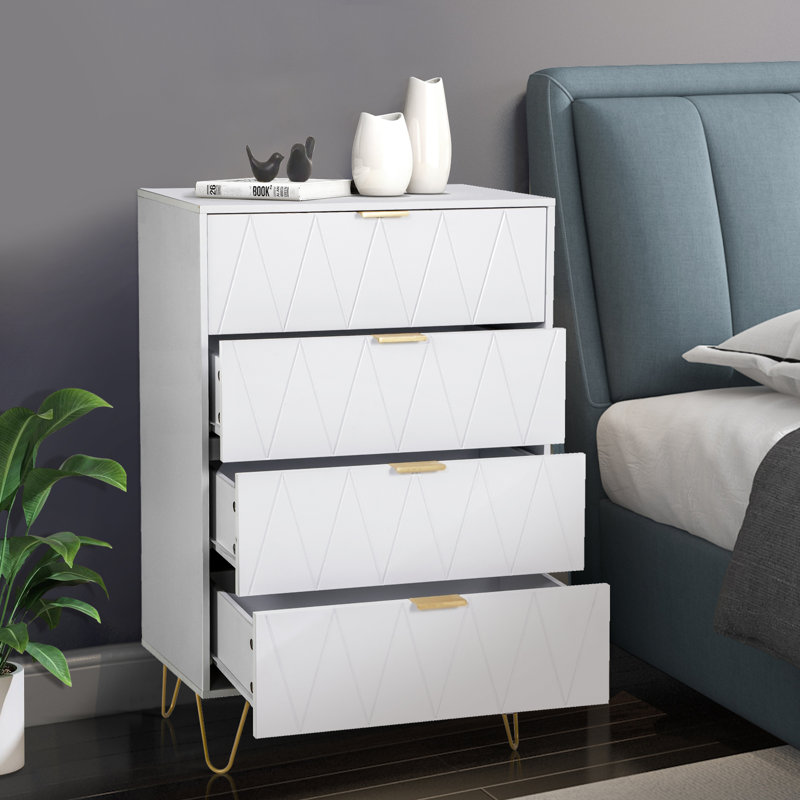 Marable 4 Drawer 59.9cm W Chest, White