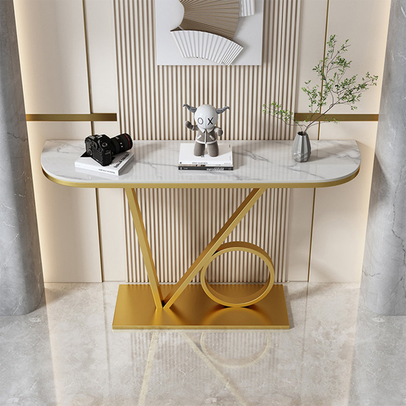 Console, H 31,5 po x l 47,2 po x P 11,8 po, Blanc, Or