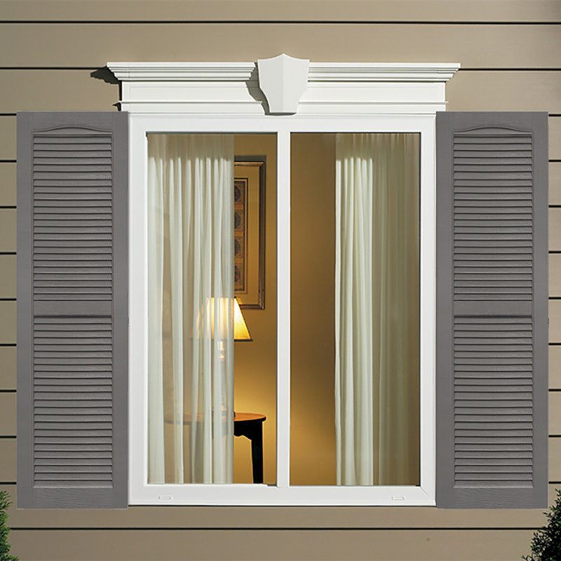 Shutters Vinyl Louvered, 50" H x 14" W x 0.93" D, White